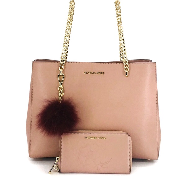 Michael Kors Handbags - 3PCS Michael Kors Ellis LG Tote Wallet Charms Set